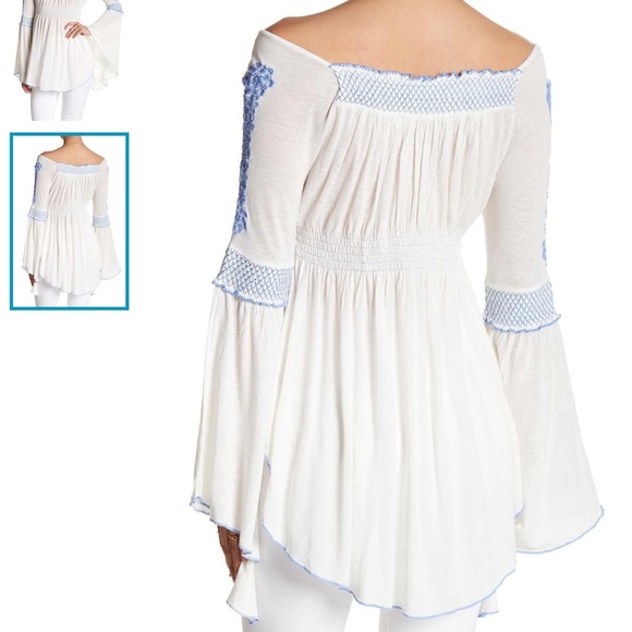Free People Valley Embroidered Bell Sleeve Top - Picture 4 of 6